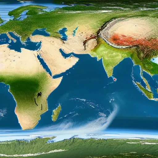 Image similar to the best map projection of earth possible, realistic, photorealistic, 8 k