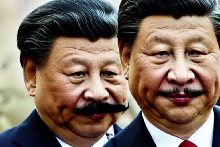 Image similar to xi jinping with mustache and beard closeup