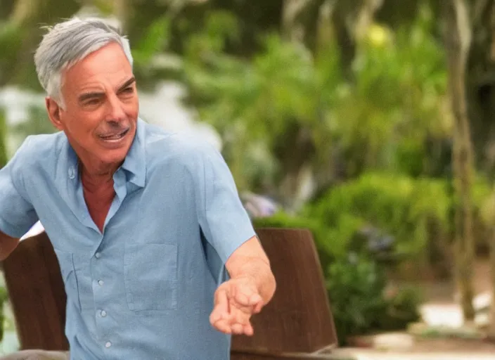 Image similar to film still of Mark Harmon hiding a body in the new Weekend at Bernies movie, 8k