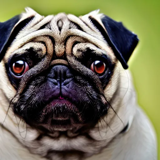 Image similar to the world's most ugliest pug, extreme amount of folds, mangled teeth