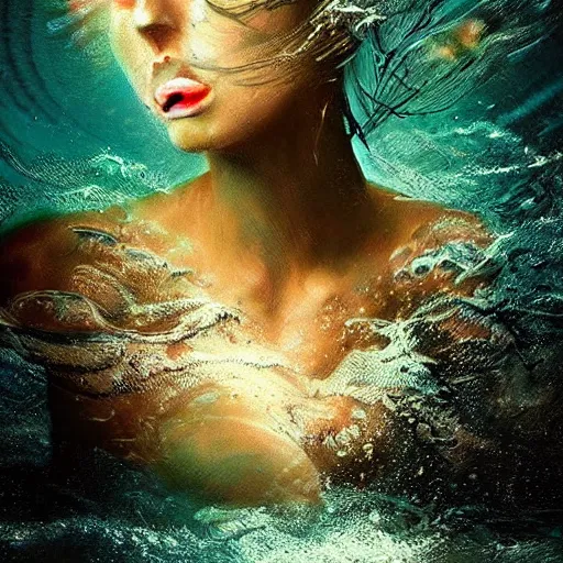 Image similar to underwater, soulful, liquid, masterpiece, Cinematic, digital art,