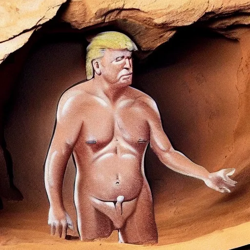 Image similar to Cave-painting! Of ((((Donald trump))))