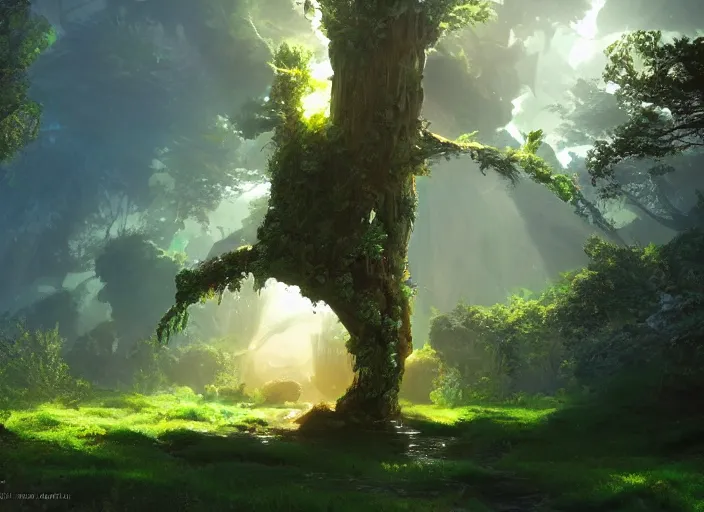 Prompt: portal tree on a luminescent crystal biome that looks like a movie shot by pixar, ultra detailed, fantasy, hyper realism, art, smooth, beautiful art, masterpiece, landscape, cinematic, wet reflections, ray tracing x, rtx, smooth