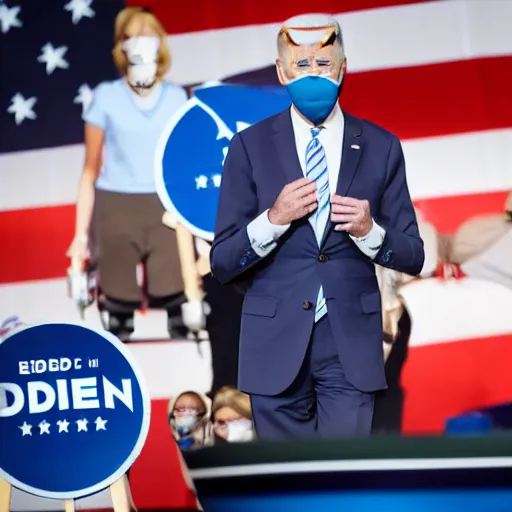 Prompt: joe biden as a cyborg, award winning presidential campaign photography