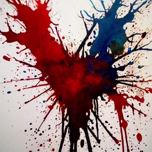 Image similar to blood splatter painting, beautiful, epic