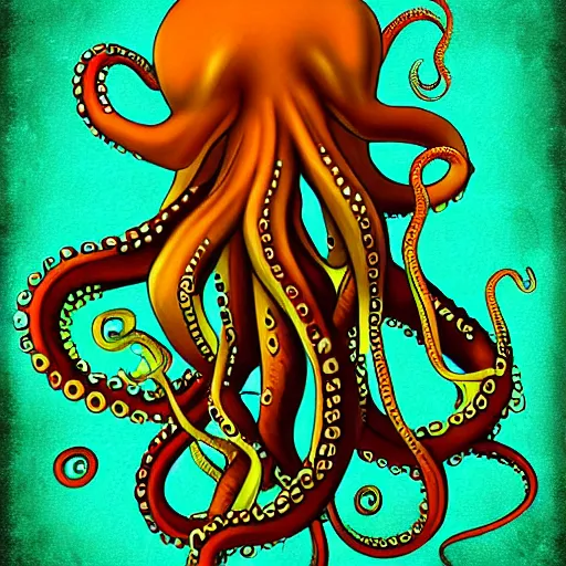 Prompt: Tentacles, Octopus, Cthulhu, digital art