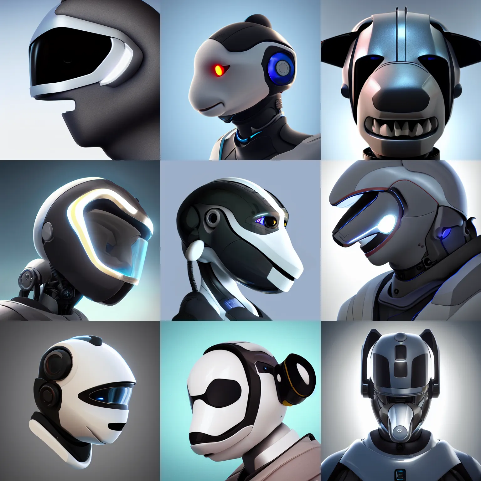 Image similar to bust profile picture of a male robotic anthro orca, visor screen for face, snout under visor, commission on furaffinity, cgsociety, octane render