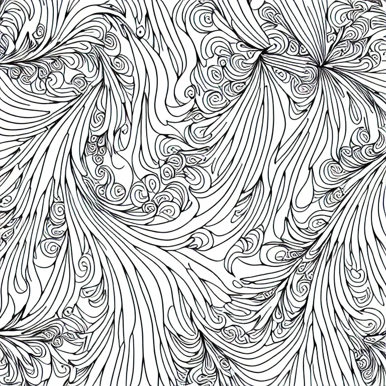 Image similar to two parrots ornaments fractal ink drawing line art colouring page vector