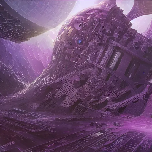 Image similar to sci fi, fantasy, hyper detailed, purple