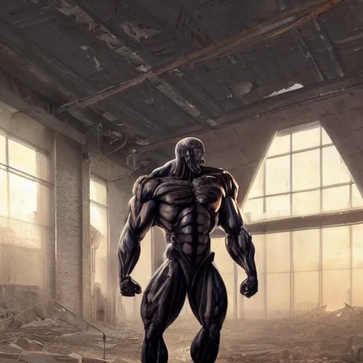 Prompt: a hyper - muscular anthropomorphized horse wearing a tactical bodysuit standing in the ruins of a facility, equine, bodybuilder physique, dynamic pose, highly detailed, digital painting, artstation, concept art, illustration by artgerm, greg rutkowski, makoto shinkai