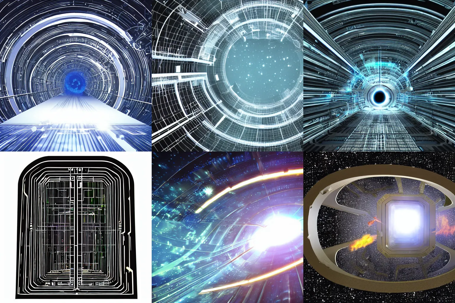 Prompt: industrial intergalactic warp gate in space