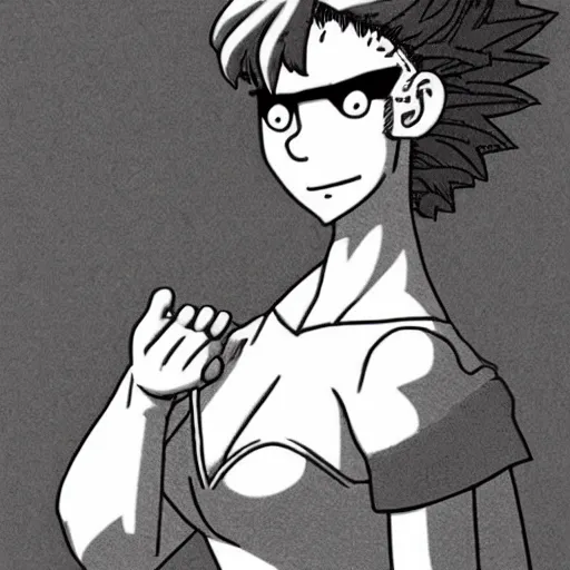 Prompt: marge simson from futurama in berserk anime drawn by kentaro miura