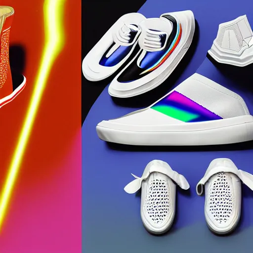 Image similar to futuristic balenciaga and vetements sneakers by felipe pantone ultra rendered extreme realism and detail, 8 k, highly detailed, realistic, pbr, surreal, hyper realistic, colorful, direct lighting, photorealistic,