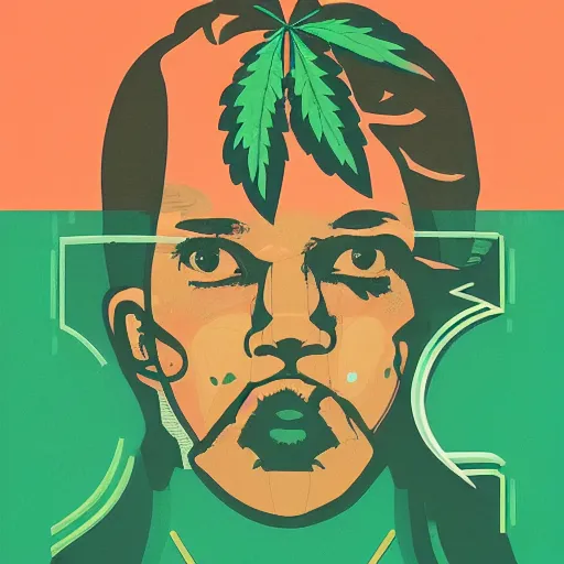 Image similar to Marijuana profile picture by Sachin Teng, symetrical, Organic Painting , Leaf Green, adidas, Green smoke, Impressive, Award Winning, Warm, Good Vibes, Positive, geometric shapes, energetic, intricate background, graffiti, street art:2 by Sachin Teng:4