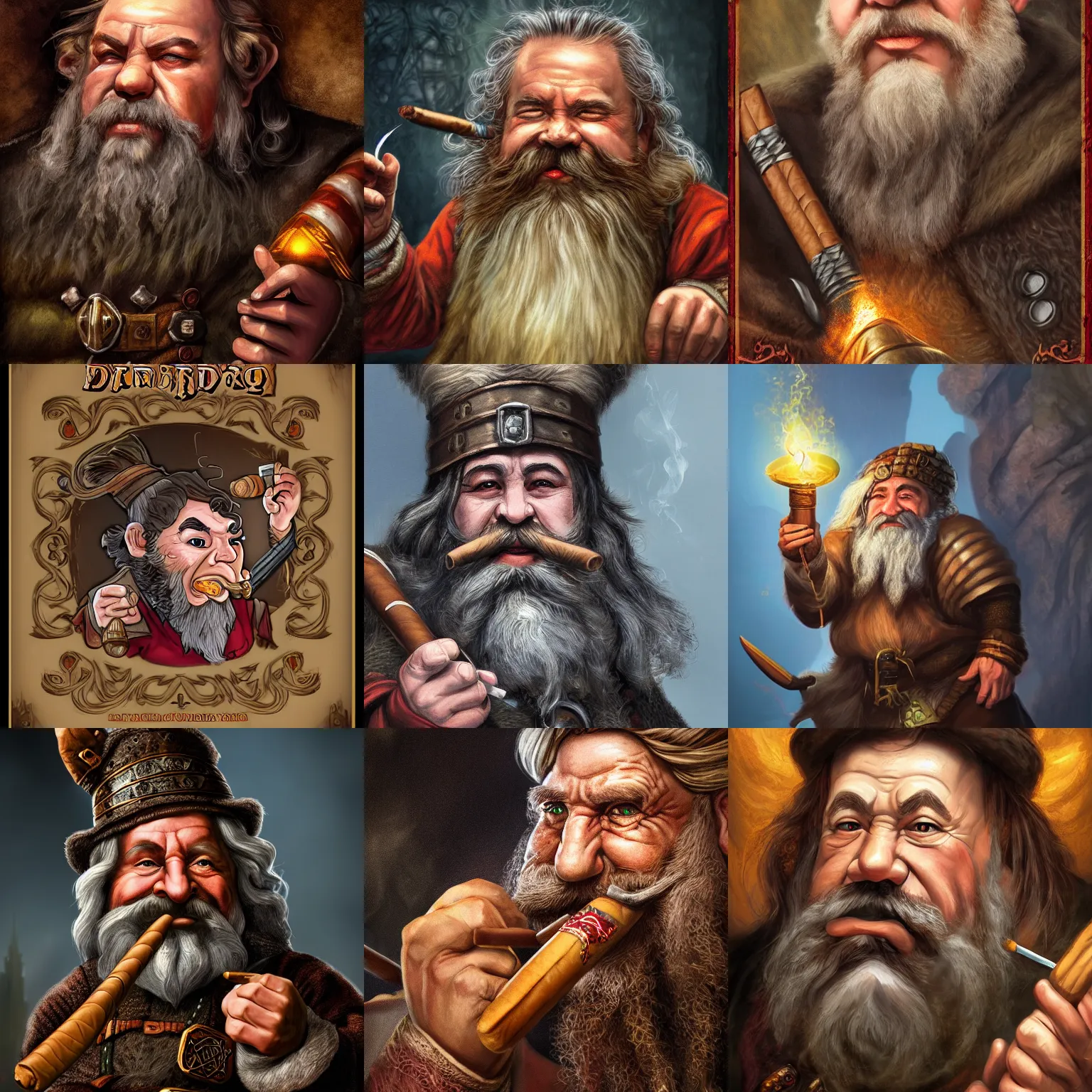 d & d fantasy book portrait of a dwarf smoking a | Stable Diffusion ...