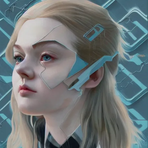 Image similar to Elle Fanning in Metal Gear Solid picture by Sachin Teng, asymmetrical, dark vibes, Realistic Painting , Organic painting, Matte Painting, geometric shapes, hard edges, graffiti, street art:2 by Sachin Teng:4