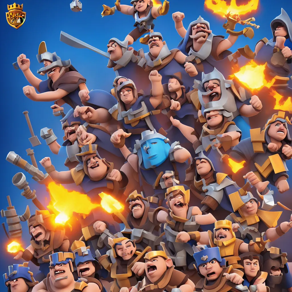 Image similar to movie poster for clash royale, a mobile game by supercell oy