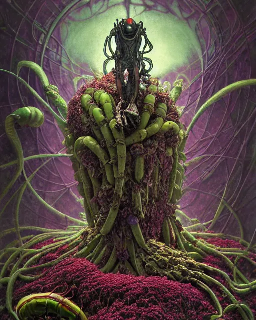 Image similar to the platonic ideal of flowers, rotting, insects and praying of cletus kasady carnage thanos dementor wild hunt chtulu mandelbulb schpongle doctor manhattan bioshock xenomorph akira, ego death, decay, dmt, psilocybin, concept art by randy vargas and zdzisław beksinski