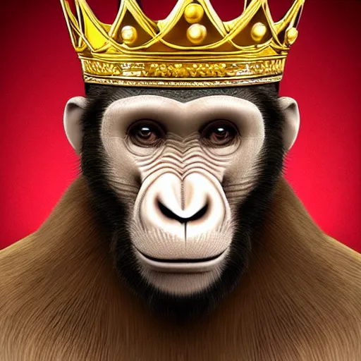 Prompt: nft like bored ape with a crown but better and exclusive made by an ai