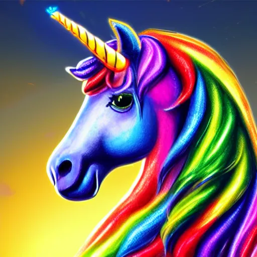 Image similar to highly detailed rainbow unicorn divinity, hd, photorealistic