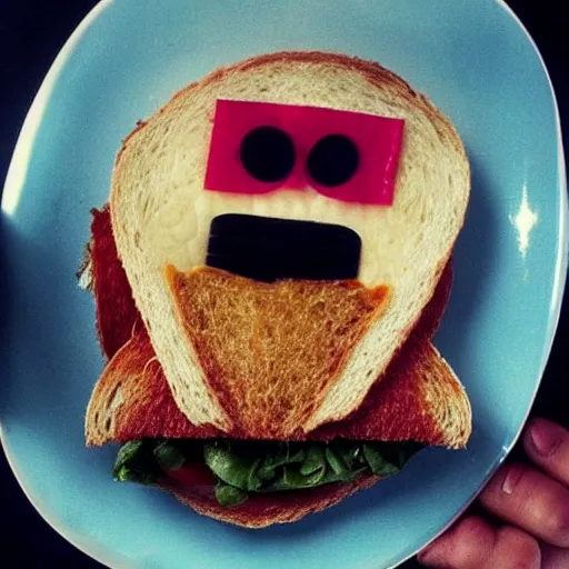 Image similar to photo of a sandwich that looks like elton john