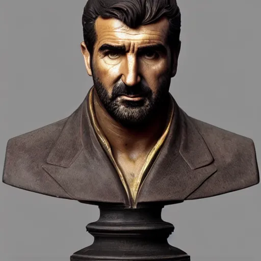 Image similar to amazing lifelike award winning marble bust of Eric cantona trending on art station artgerm Greg rutkowski alphonse mucha cinematic