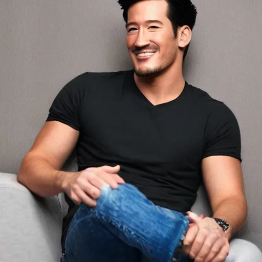 Prompt: a high quality photo of handsome markiplier, gigachad