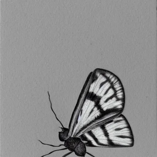 Image similar to moth, black and white, botanical illustration