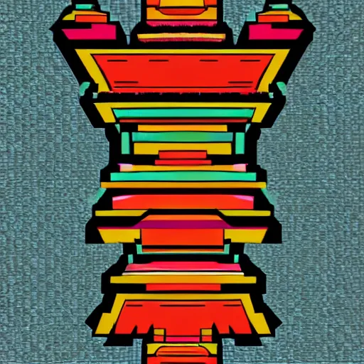 Prompt: tribal totem pole texture, n 6 4 texture