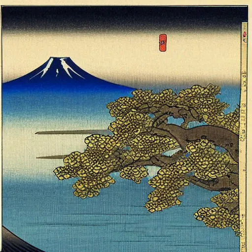 Prompt: mount fuji by nakai ranko, ukiyo - e