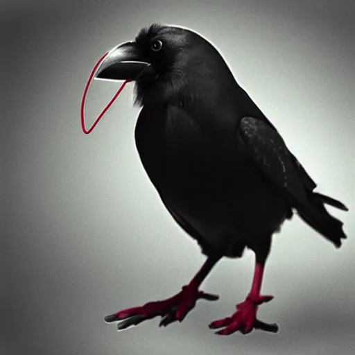 Image similar to crow in red headphones