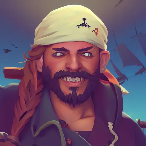 Image similar to painting jack the pirate on sea of thieves game avatar hero smooth face median photoshop filter cutout vector behance hd by jesper ejsing, by rhads, makoto shinkai and lois van baarle, ilya kuvshinov, rossdraws, illustration, art by ilya kuvshinov and gustav klimt