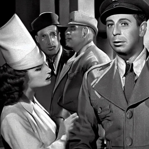 Image similar to A screenshot from a deleted scene of Casablanca (1942)