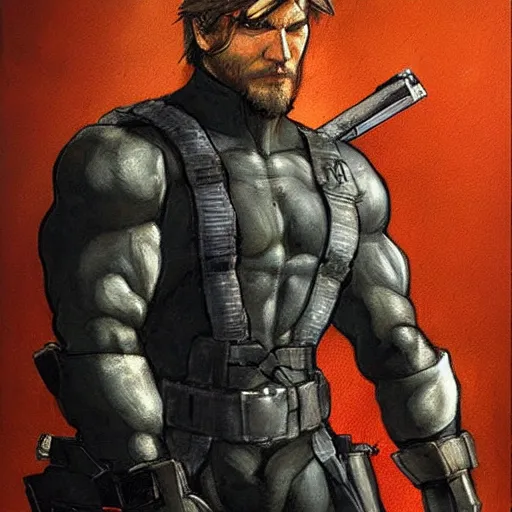 Solid Snake from Metal Gear Solid painted by Rembrandt, Stable Diffusion