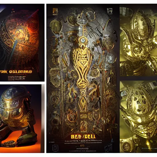 Image similar to book of kells with images of aliens and robots, trending on artstation, dramatic lighting, octane render, weta digital, micro details, 3 d sculpture, structure, ray trace, insane details, intricate, elite, ornate, elegant