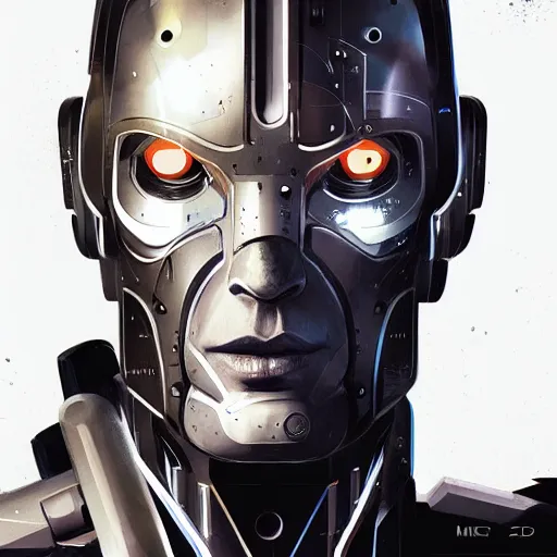 Prompt: cyborg, ilustration, by mike redman, by roman muratkin, by beto garza, artstation