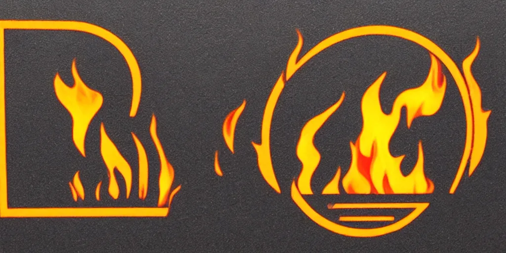 Prompt: pictogram fire warning label, 8k, close-up