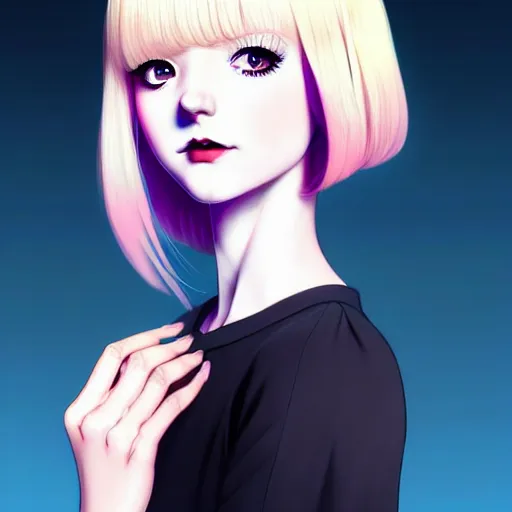 Prompt: a beautiful slim shy blonde goth girl ignores you, art by ilya kuvshinov and lois van baarle and ross tran and range murata and artgerm and andy warhol, norman rockwell, digital art, highly detailed, profile picture, intricate, sharp focus, mystical trending on artstation hq, deviantart, pinterest, unreal engine 5, 4 k uhd image