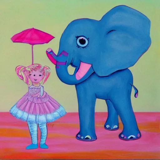 Prompt: elephant in a tutu teaching ballet