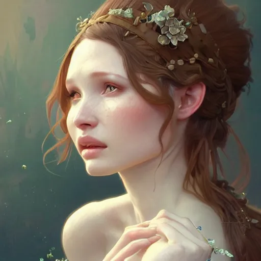 Image similar to beautiful natural Princess Emily Browning, intricate, elegant, highly detailed, digital painting, artstation, concept art, smooth, sharp focus, illustration, art by artgerm and greg rutkowski and alphonse mucha and loish and WLOP