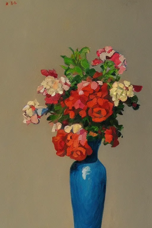 Image similar to painting of a vase in the style of maria m. c.