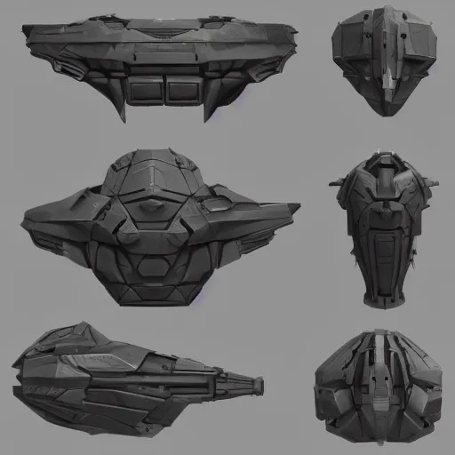 Image similar to hard surface, kitbashing component, based on realistic low poly convex shape, symmetric, unreal engine