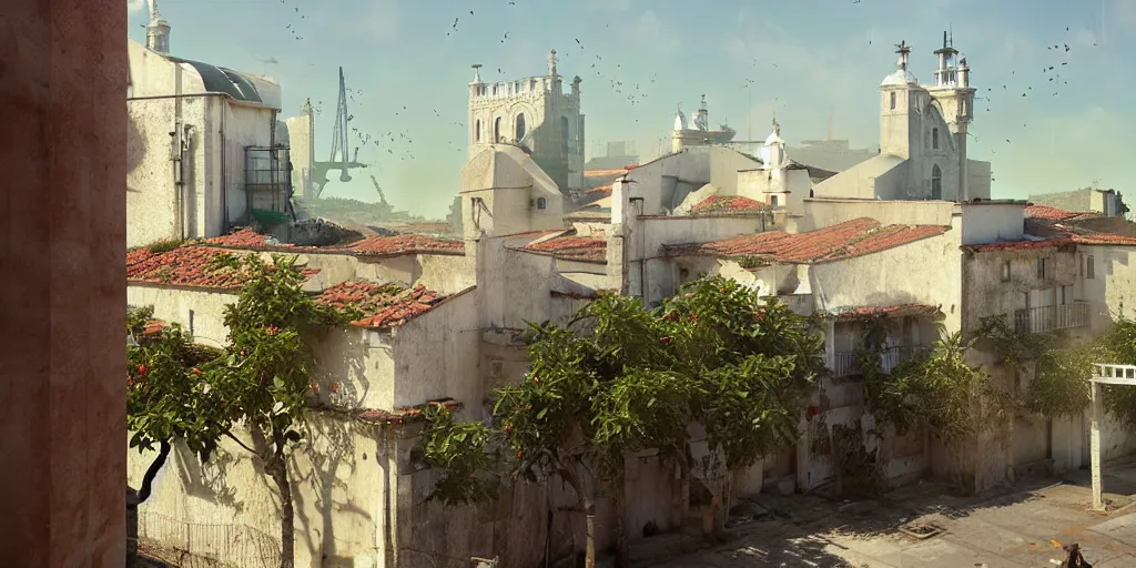 Image similar to lisbon, beautiful views, painterly concept art, joanna gaines, environmental concept art, farmhouse, magnolia, concept art illustration by ross tran, james gurney, by craig mullins, by greg rutkowski