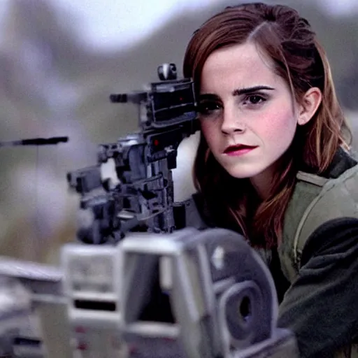 Image similar to beautiful still of Emma Watson in Stargate SG-1 in front of the stargate