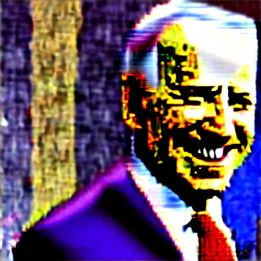 Prompt: Joe Biden surreal grin