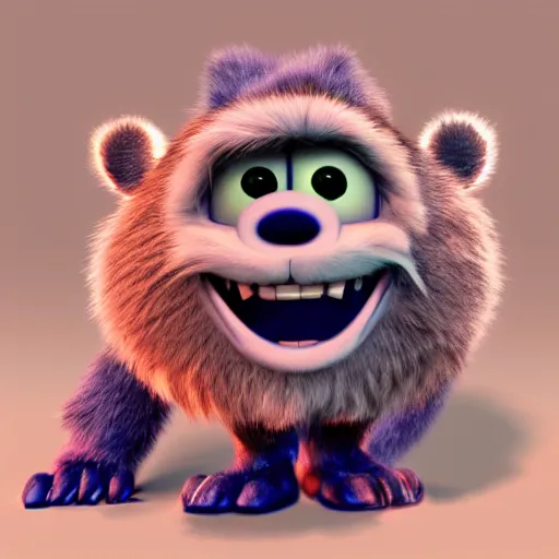 Prompt: a furry monster Pixar render