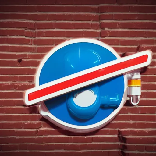 Prompt: highly detailed 3d render of plumber logo by Beeple