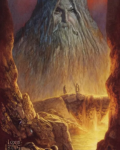 Image similar to the cover art by john howe for the 3 6 th edition of lord of the rings