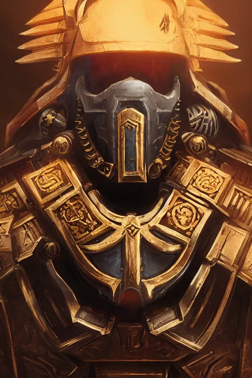 Image similar to armor portrait heros warhammer 4 0 k horus heresy fanart - the primarchs emperor by johannes helgeson animated with vfx concept artist & illustrator global illumination ray tracing hdr fanart arstation zbrush central hardmesh 8 k octane renderer comics stylized