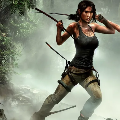 Image similar to tomb raider posing for max